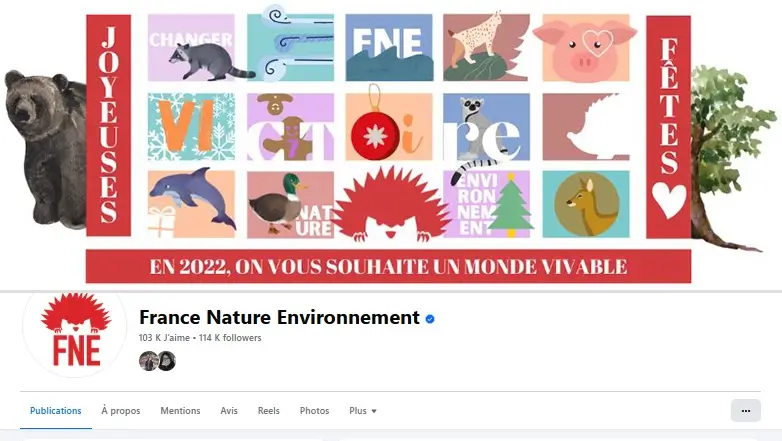 Bannière Facebook pour Noël 2022 pour France Nature Environnement