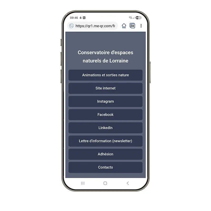 Mini site de navigation avec les informations du CEN